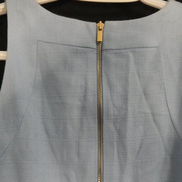 ANN TAYLOR | size 0 | Elegant Light Blue Knee Length Dress | Zip Back Closure - Picture 10 of 14